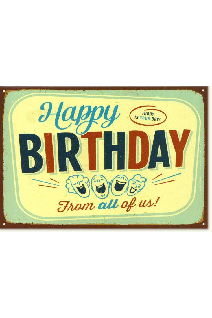 Geburtstagskarte retro Happy Birthday from all of us!