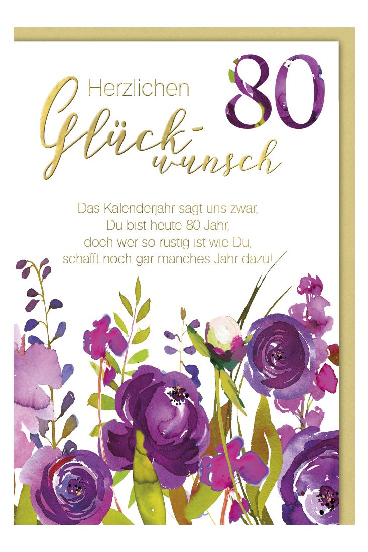 Geburtstagskarte 80 Das Kalenderjahr sagt uns..