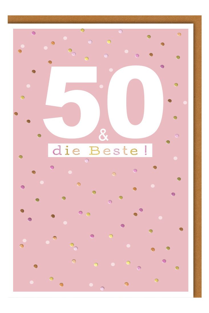 Geburtstagskarte 50 Jahre Frau die Beste!