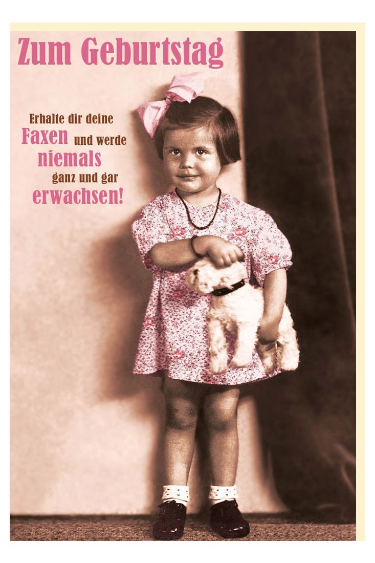 Geburtstagskarte retro Spruch lustig Erhalte dir deine Faxen