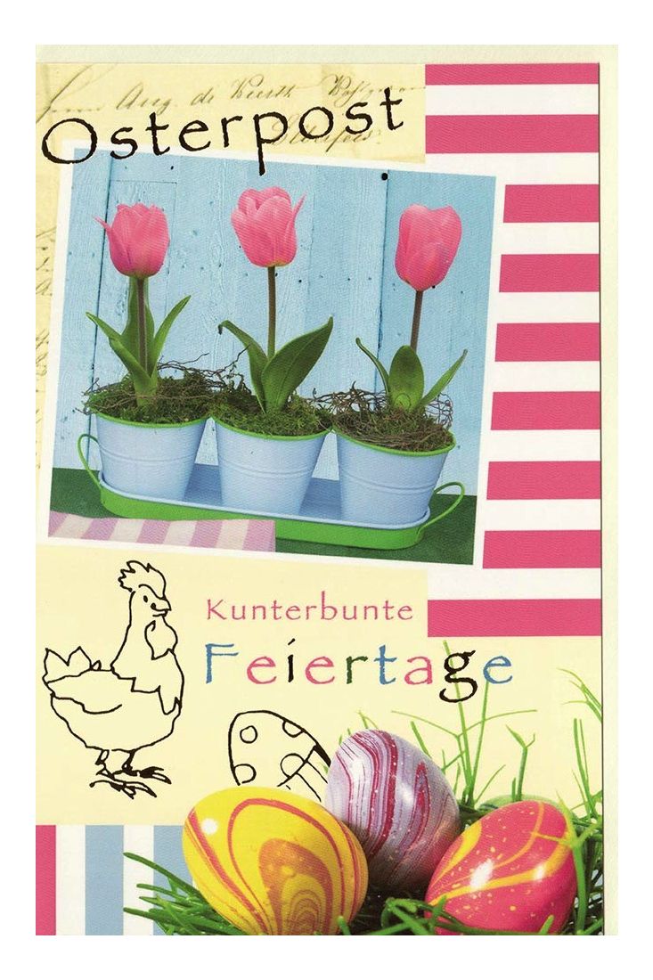 Osterkarte Osterpost Kunterbunte Feiertage