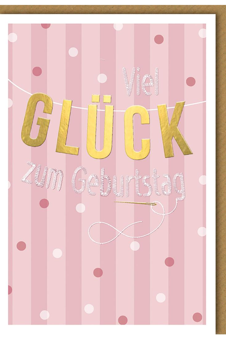 Geburtstagskarte für Frauen GLÜCK in gold