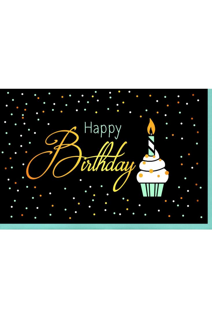 Karte Geburtstag Cupcake und Punkte, mit Goldfolie