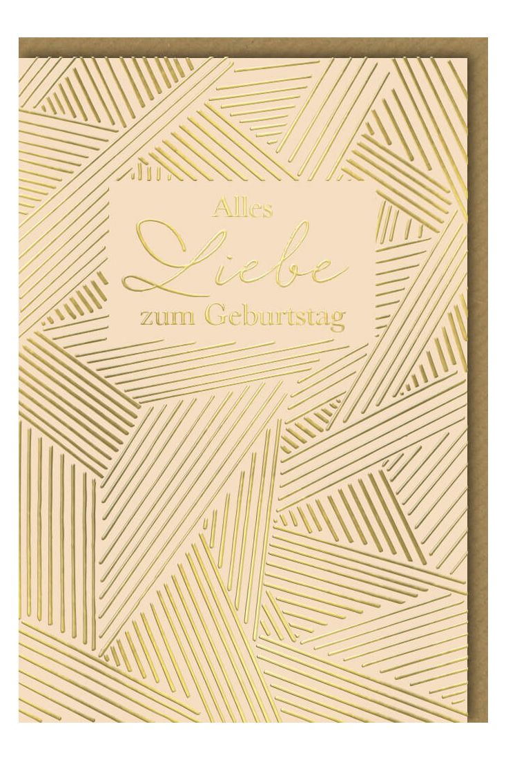 Premium Geburtstagskarte gold Alles Liebe zum Geburtstag