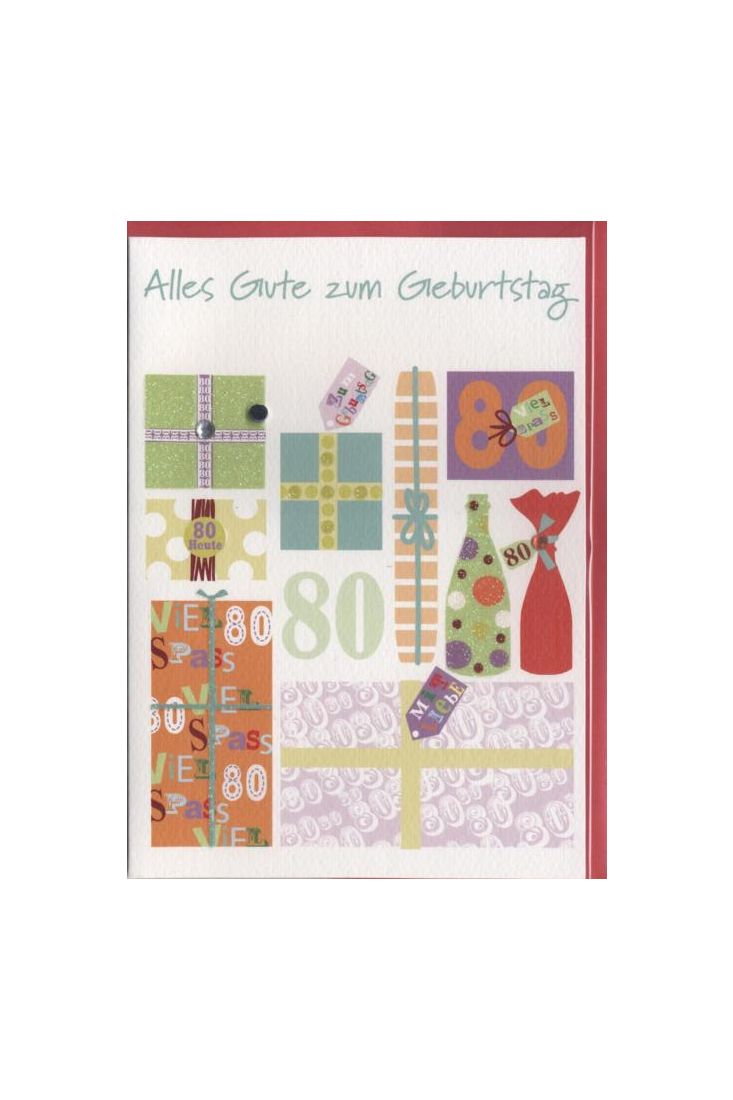 Geburtstagskarte 80. Geburtstag: Alles Gute zum 80 Geburtstag