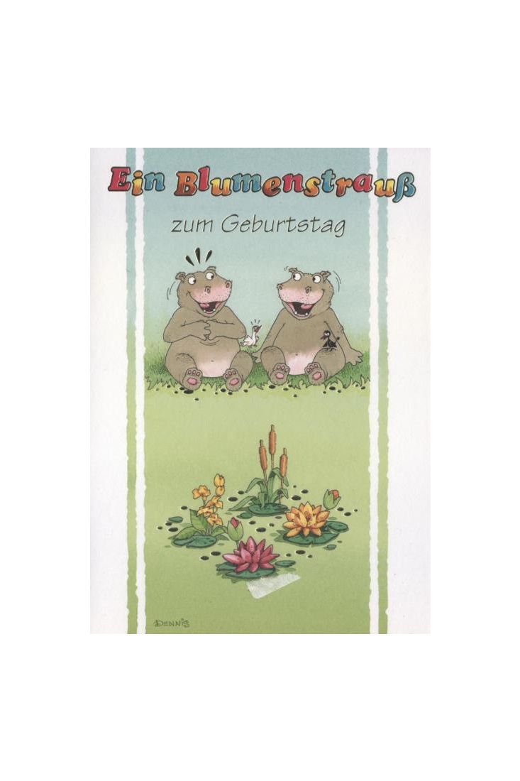 Glückwunschkarte niedlich: Ein Blumenstrauß zum Geburtstag