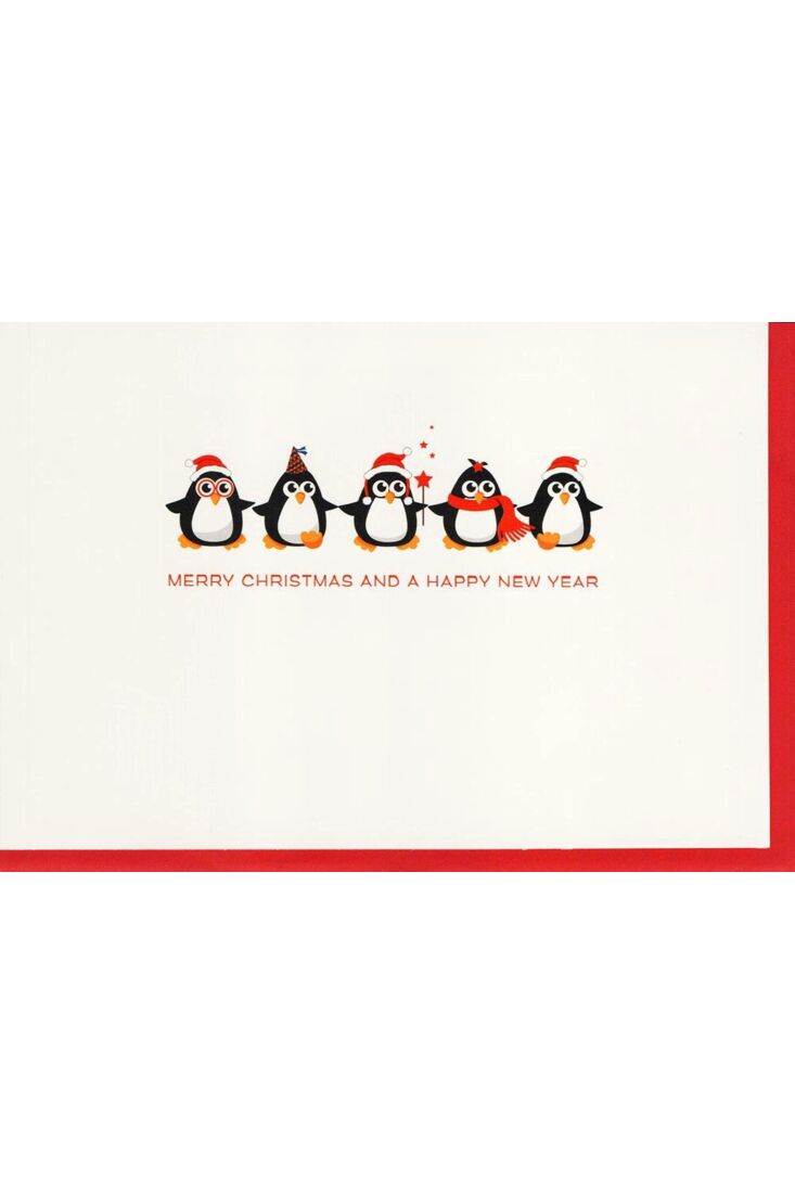 Weihnachtsgrußkarten;Neujahrskarten Weihnachtskarte fünf Pinguine