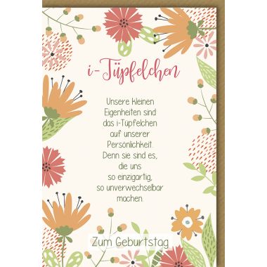Geburtstagskarte liebevoller Spruch Unsere kleinen Eigenheiten