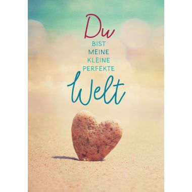 Postkarte Liebe Spruch Du bist meine kleine perfekte Welt