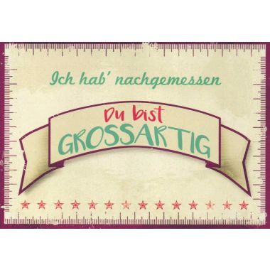 Postkarte Liebe Spruch Du bist großartig