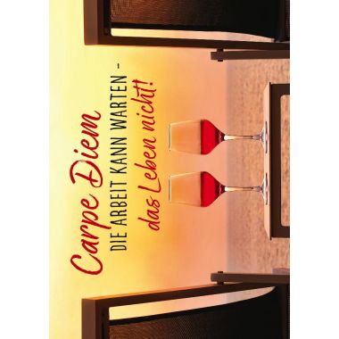 Postkarte Lebensweisheit Spruch Carpe Diem Die Arbeit kann warten das