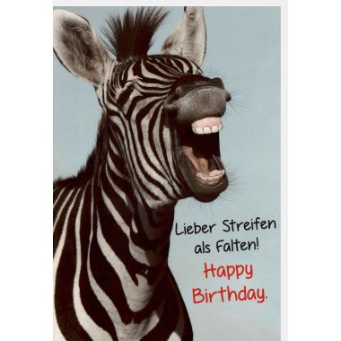Geburtstagskarte Spruch lustig Liebe Streifen als Falten