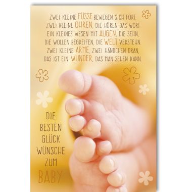 Glückwunschkarte zur Geburt Zwei kleine Babyfüße