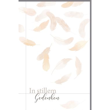 Trauerkarte Federn Spruch In stillem Gedenken