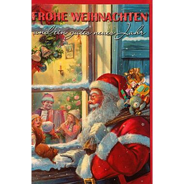 Nostalgie Weihnachtsmann Premium Grußkarte mit Umschlag Weihnachtskarten 16 Stk 