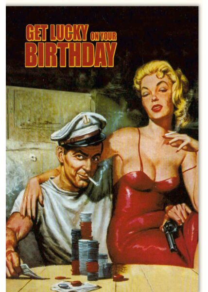 Geburtstagskarte für Männer Get lucky on your Birthday