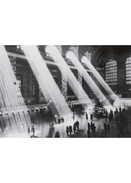Postkarte schwarz weiß: Grand Central Station, NY