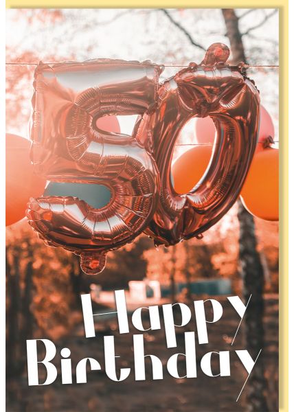 Geburtstagskarte 50 Jahre Luftballons mit den Zahlen 5 und 0