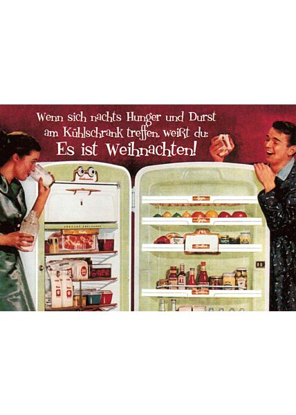Weihnachtspostkarte Kühlschrank: Es ist Weihnachten!