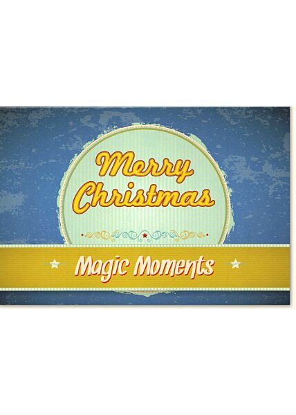 Weihnachtskarte retro Merry Christmas - Magic Moments Merry Christmas Magic Moments