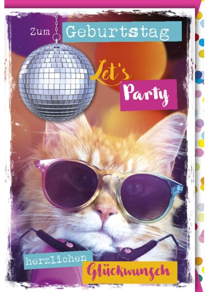 Geburtstagskarte Katze Spruch Zum Geburtstag let´s Party
