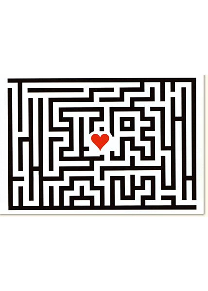 Glückwunschkarte Hochzeit Labyrinth of the Heart "ohne Text"