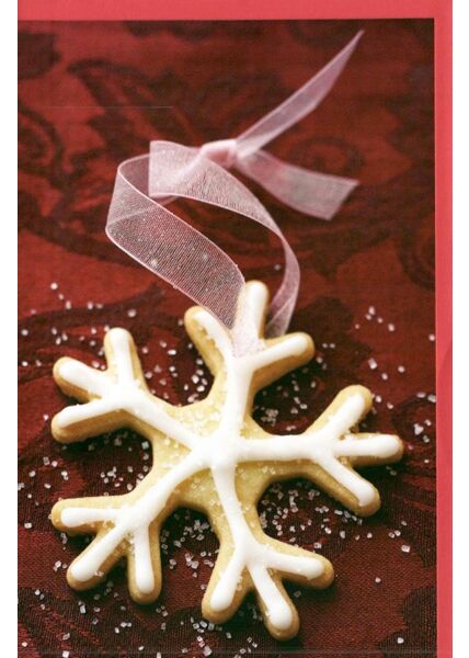 Weihnachtskarten Traditionell Weihnachtskarte Sternplätzchen rot