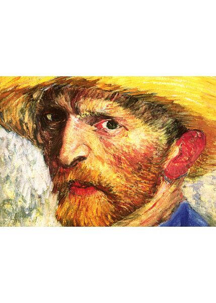 Kunstkarte Vincent van Gogh – Selbstporträt mit Strohhut, 1887