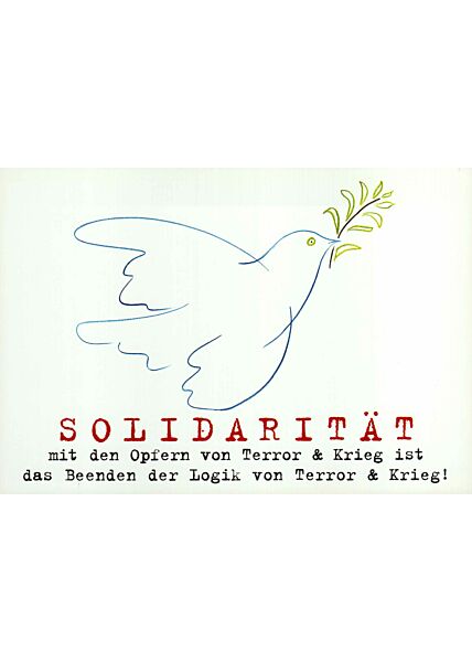 Postkarte Solidarität & Respekt für alle Opfer von Terror & Krieg