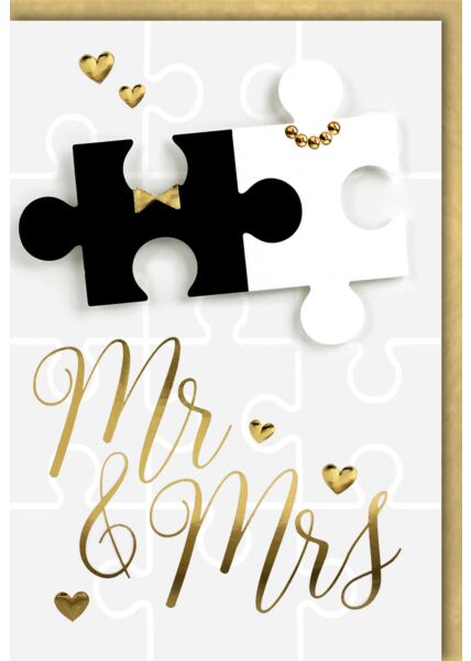 Hochzeitskarte Mr und Mrs Puzzle