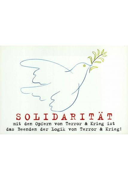 Postkarte Solidarität & Respekt für alle Opfer von Terror & Krieg