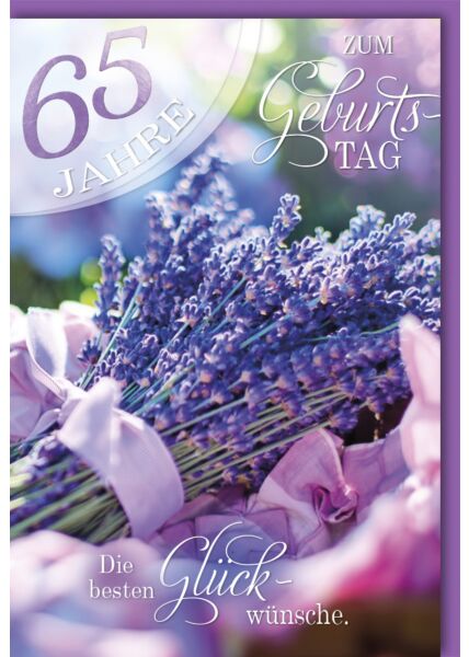 Geburtstagskarte 65 Jahre Foto Lavendelstrauß