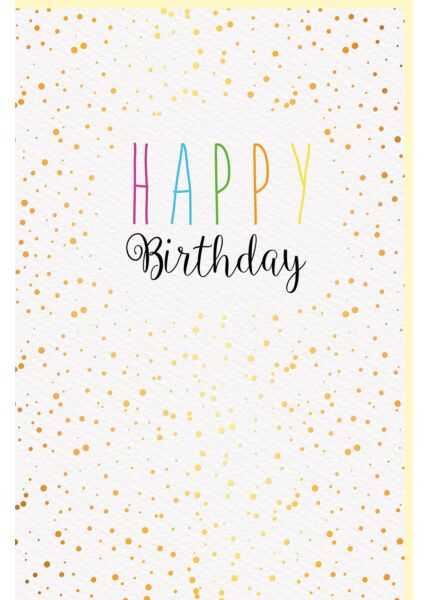 Geburtstagskarte mit Goldfolie und Naturkarton Happy Birthday