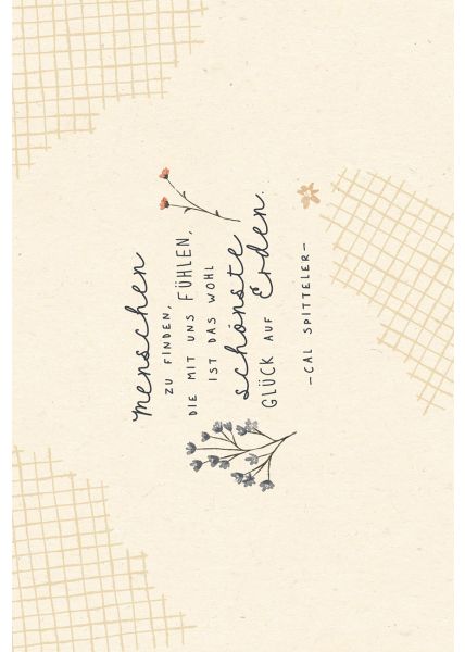 Postkarte Spruch Mit Uns Fühlen Schriftkarte, Zuckerrohrpapier