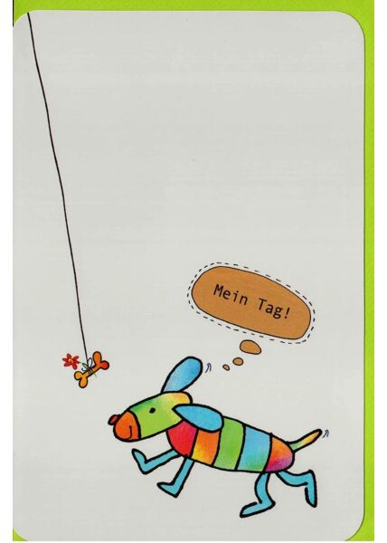 Geburtstagskarte Hund Knochen Illustration lustig