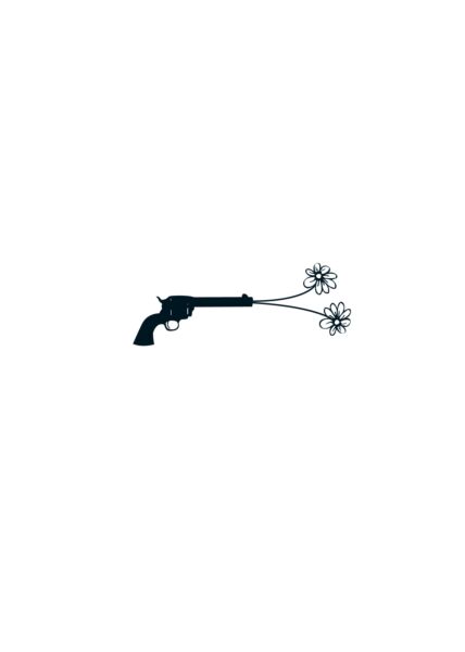 Postkarte Cityproducts Pistole mit Blume