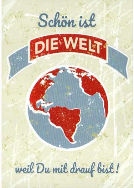 Postkarte Liebe Spruch Schön ist die Welt