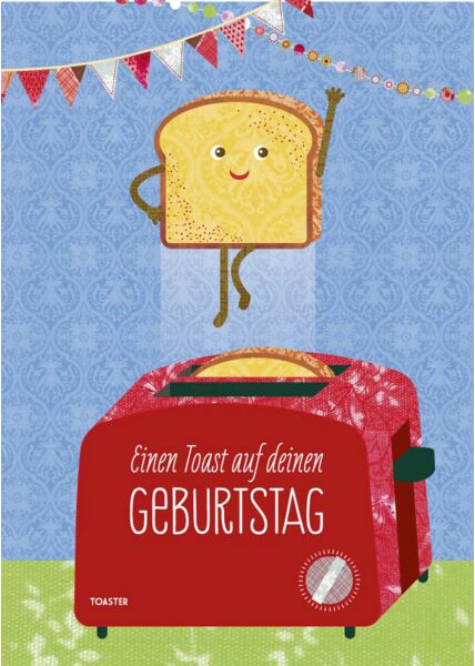 Geburtstagspostkarte Einen Toast auf deinen GEBURTSTAG