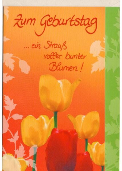 Geburtstagskarte ein Strauß voller bunter Blumen