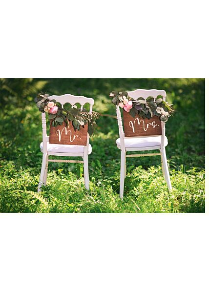 Karte Hochzeit Stühle Mr. Mrs.
