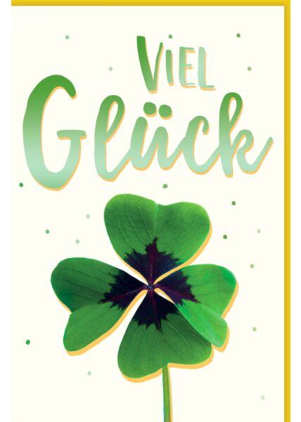 Viel Glück Karte Kleeblatt grün