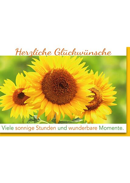 Glückwunschkarte Geburtstag Sonnenblumen