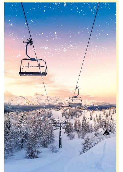 Fotokarte Weihnachtskarte Seilbahn auf die Schneekoppe