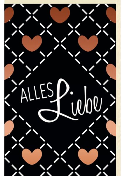 Grußkarte "Alles Liebe", mit kupferfarbener Folie