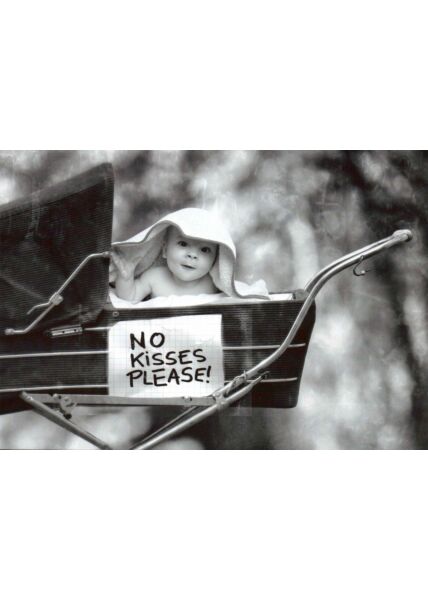 Postkarte im Retrostil No Kisses Please!