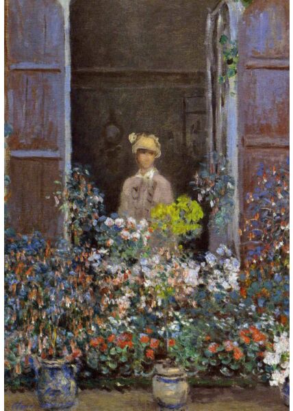 Kunstkarte Claude Monet - Camille Monet in the Window