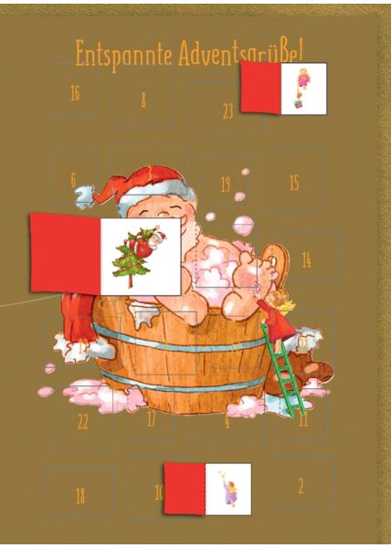 Adventskalender-Weihnachtskarte: Entspannte Adventsgrüße
