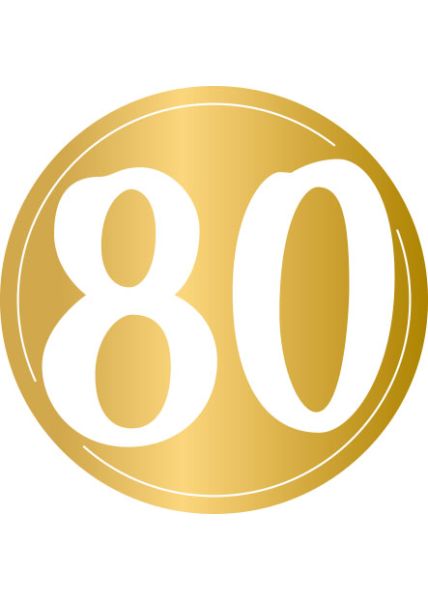 Applikation 80 Geburtstag Pappe abgesetzt mit Schaumstoff Klebepad