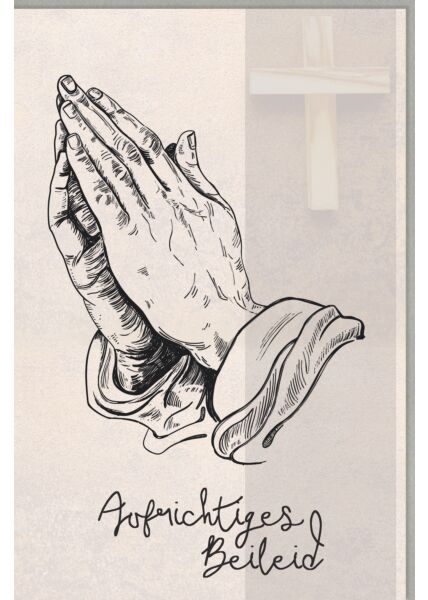 Trauerkarte Betende Hände