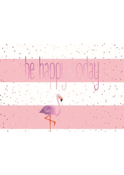 Postkarte Geburtstag Flamingo - be happy today